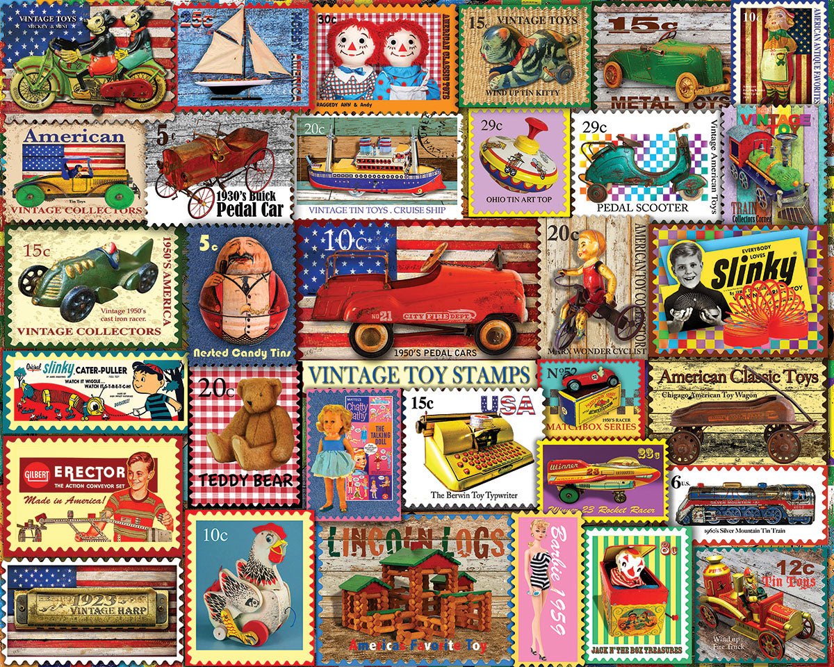 Vintage Toy Stamps (1971pz) - 1000 Piece Jigsaw Puzzle